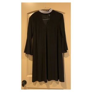 MSK black dress with rhinestone collar